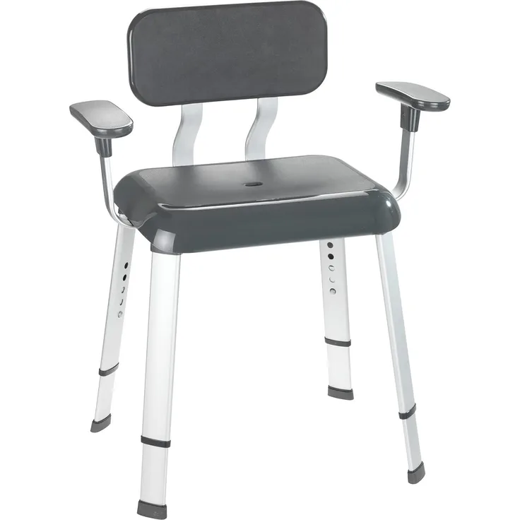 Duschstuhl mit Armlehnen SECURA PREMIUM, höhenverstellbar, WENKO