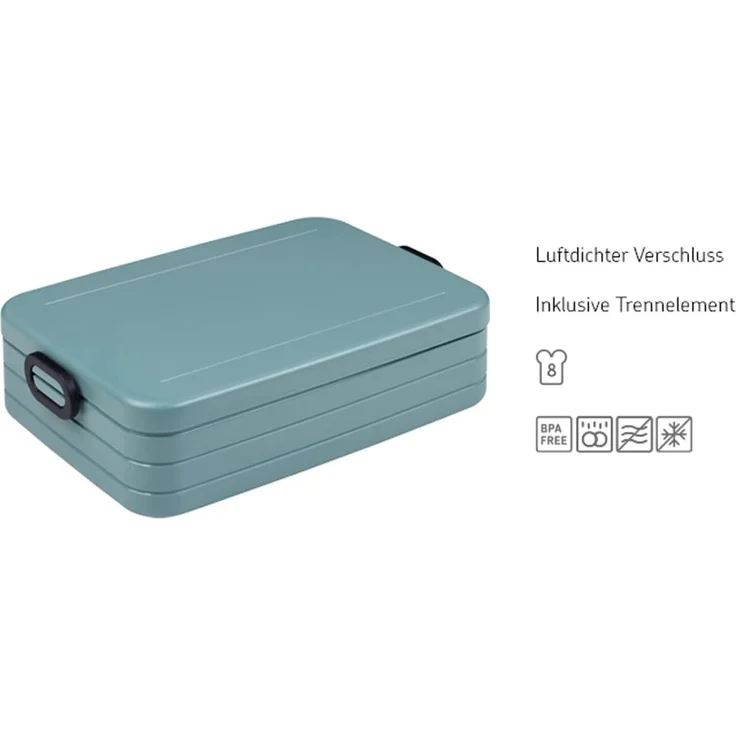 Mepal 2-tlg Take a Break Set – Nordic Blue neu – Groß/Klein – Lunchbox mit Trennwand – ideal für Mealprep – spülmaschinenfest, ABS – Bild 2