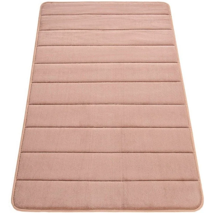Paco Home Badematte Corby 252, Memory-Schaum Effekt, Höhe 13 mm, rutschhemmend beschichtet, fußbodenheizungsgeeignet, Polyester, rechteckig, Badteppich, Uni Farben, gestreift, Hoch-Tief Effekt – Bild 2