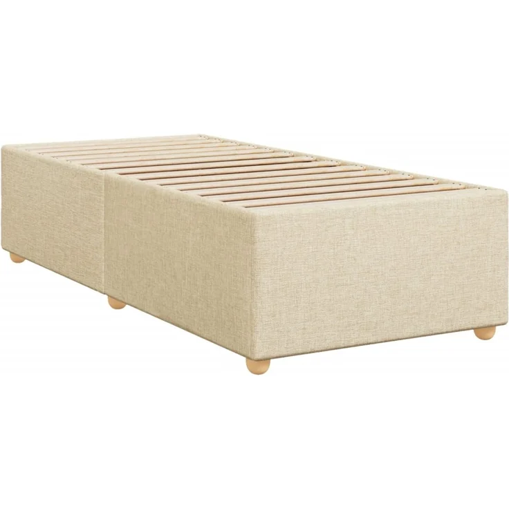 vidaXL Boxspringbett mit Matratze Creme 100x200 cm Stoff 3288910 – Bild 9