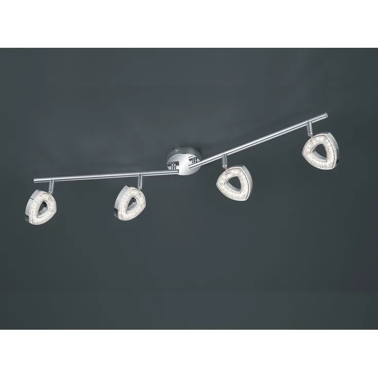 LED Deckenstrahler TOURS 4-flammig Silber Chrom, Breite 80cm