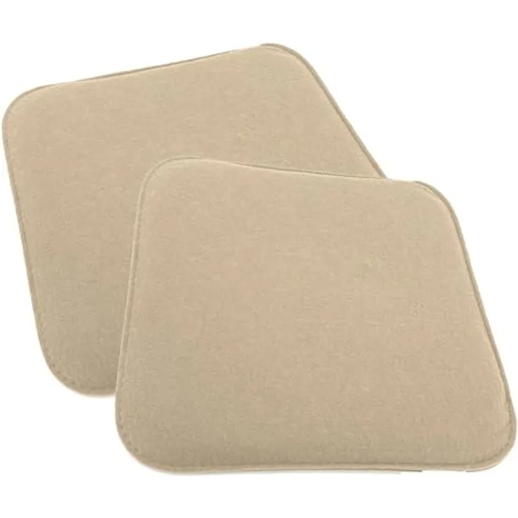 heimtexland Â® Sitzkissen Set Filz Stuhlkissen Stuhlauflage Filzkissen Stuhl Polster Kissen Typ631 2er Set 35 x 35 cm Eckig Sand