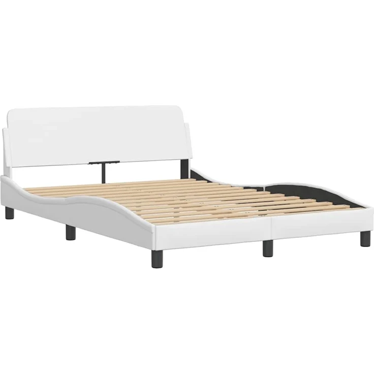 vidaXL Bettgestell "Dover" Weiß 137x190 cm Kunstleder 373286 – Bild 3