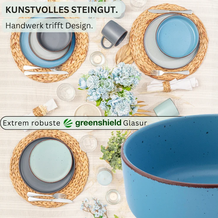 SÄNGER Steingut Schalen Bombay Sky Shades 4 teilig – Bild 3