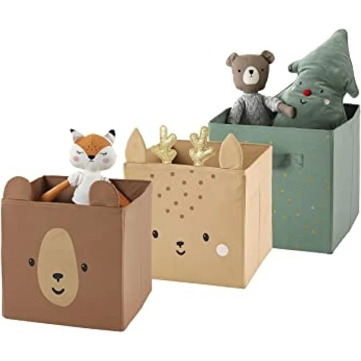 vertbaudet Aufbewahrungsbox Kinderzimmer GRÜNER WALD, 3er-Set – Bild 1