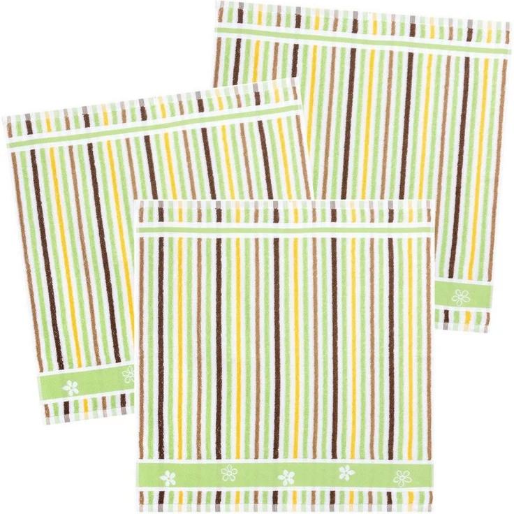 Kracht Geschirrtuch Blümchen, (Set, 3-tlg, 3-teilig), Frottee Küchenhandtücher (3 Stück) ca. 50x50cm Baumwolle – Bild 1