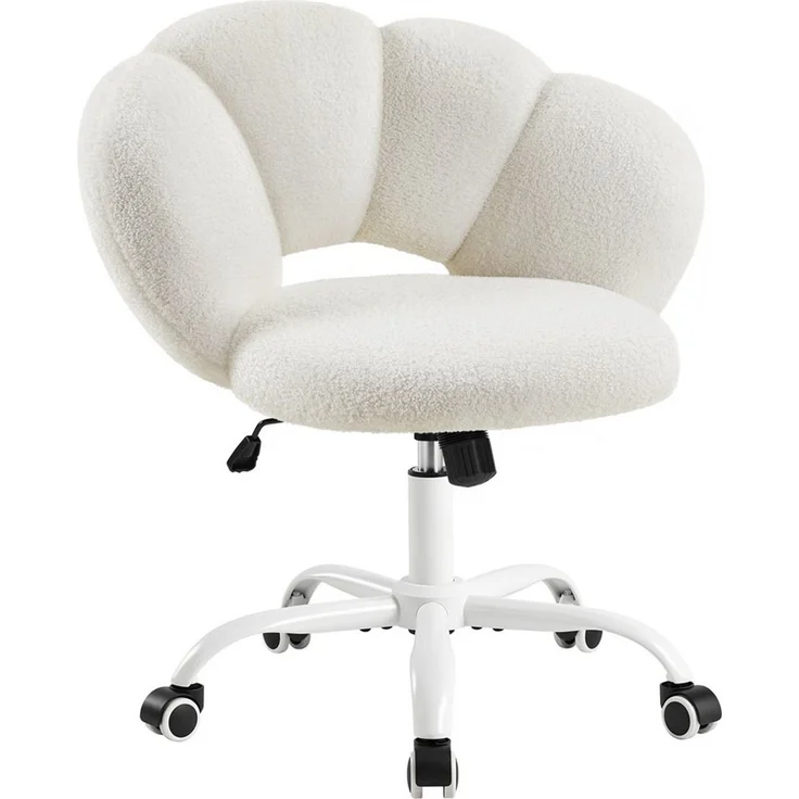 Yaheetech Bürostuhl, höhenverstellbar, Wolkenform, bis 136 kg belastbar, Weiß, 82 x 70 x 60 cm – Bild 2