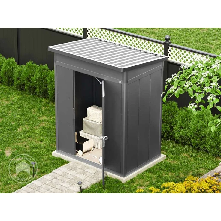 GFP Primeyard Gerätehaus Metall Gartenhaus 180x122x231 cm Geräteschuppen Pultdach anthrazit – Bild 3