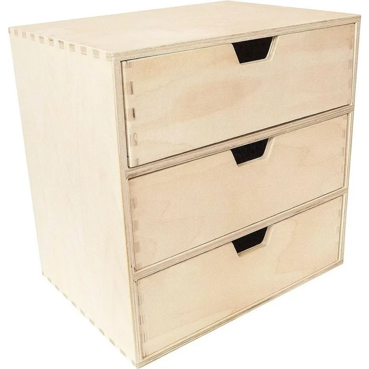 Creative Deco Schubladenbox Schubladenelement Mini-Kommode für Kleinigkeiten aus Birkensperrholz, (3-St)