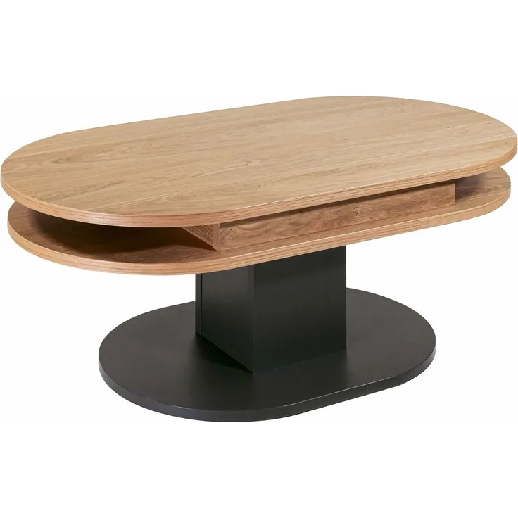Couchtisch höhenverstellbar Charis 110x46x60 Furnier Wildeiche/Schwarz