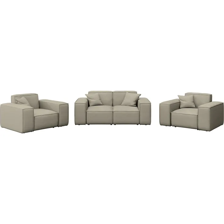 Gartenmöbel-Set SUMMER 2-1-1 wetterfester Stoff NXL Toffee
