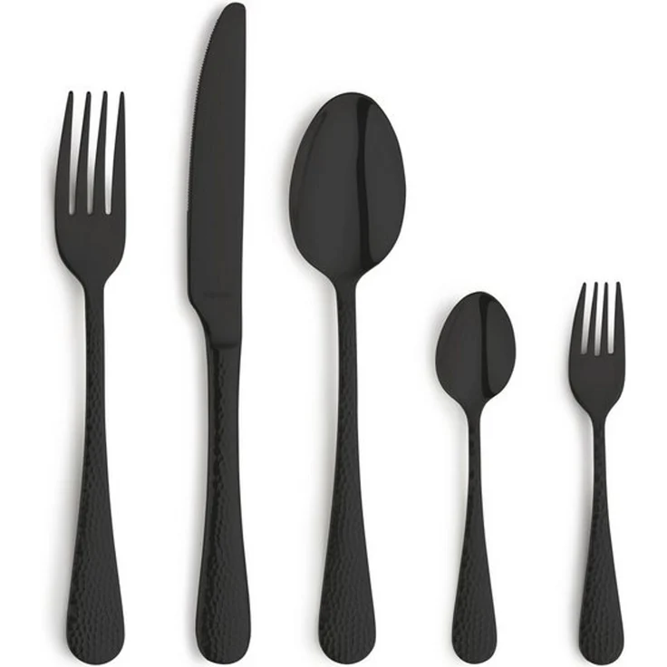 Kuppels Home CRYSTAL Besteckset 30-teilig PVD schwarz gehämmert – Bild 4