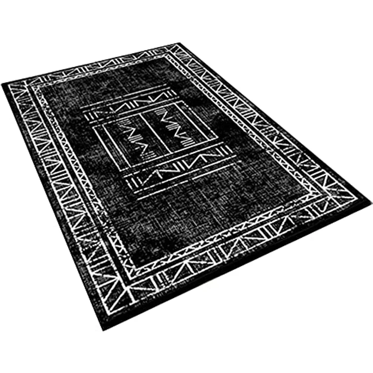 Bedruckter Polyesterteppich 100 x 200cm Modell Nine schwarz – Bild 2