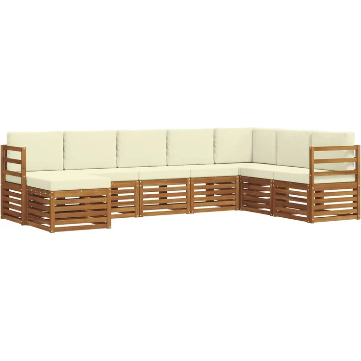 vidaXL Outdoor-Sofagarnitur 8 stk. 8-Sitzer Natur und Creme 3375270 – Bild 2