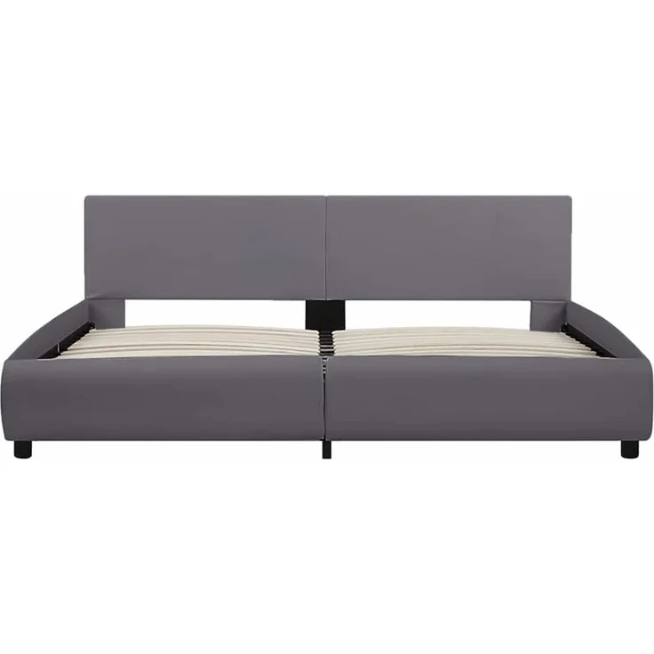 Doppelbett, Bettgestell Modernen mit LED Grau Kunstleder 180x200 cm d1332e – Bild 4