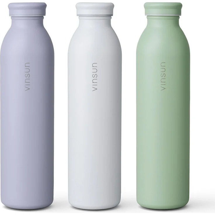 Vinsun Isolierflasche Edelstahl Flasche 600ml, Thermoflasche doppelwandig isoliert BPA frei, Auslaufsicher, Kohlensäure geeignet, bruchsicher, Kalt- & Heißgetränk – Bild 3