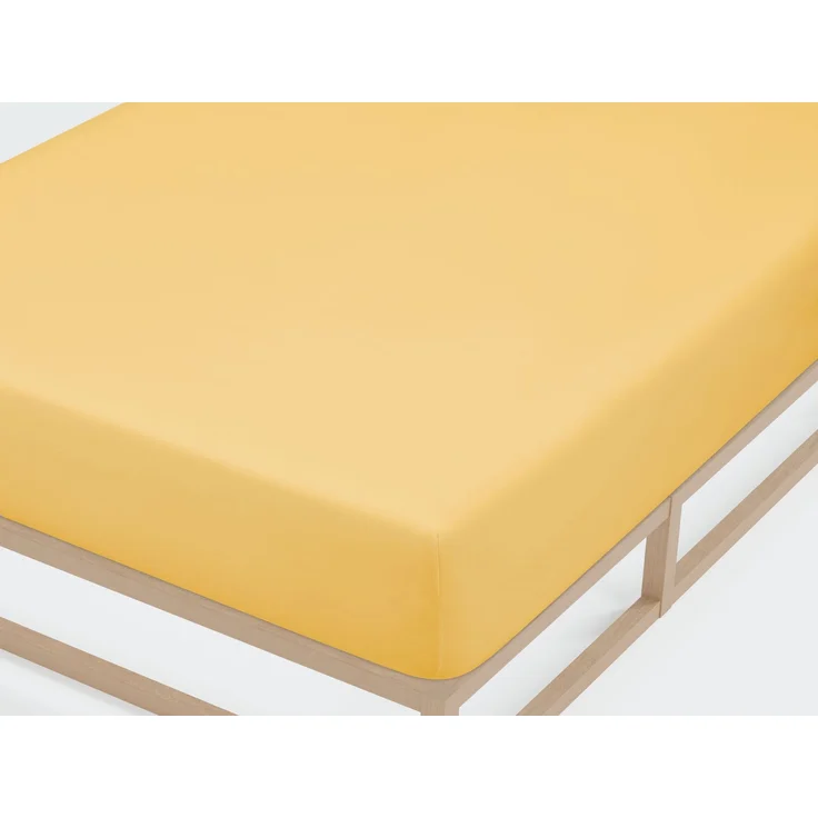 biberna Jersey-Elastic-Spannbetttuch , honig, 1x 180x200 cm - 200x220 cm – Bild 1
