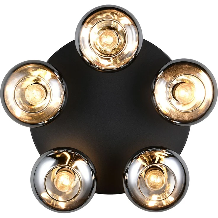 LED Deckenleuchte, 5 flammig, schwarz, dimmbar, D 49 cm – Bild 8