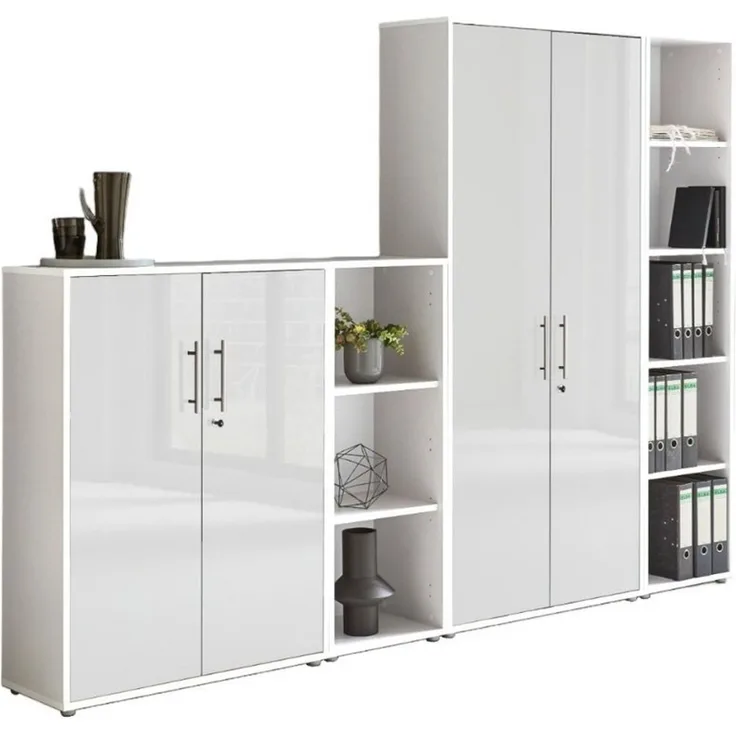 moebel-dich-auf Aktenschrank OFFICE EDITION (Set 4, abschließbar, Metallgriffen) Made in Germany