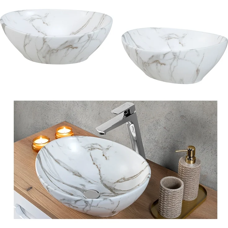 Badmöbel Set 2-teilig in grün und Eiche mit 80cm Waschtisch, NEWPORT-56-GREEN – Bild 7