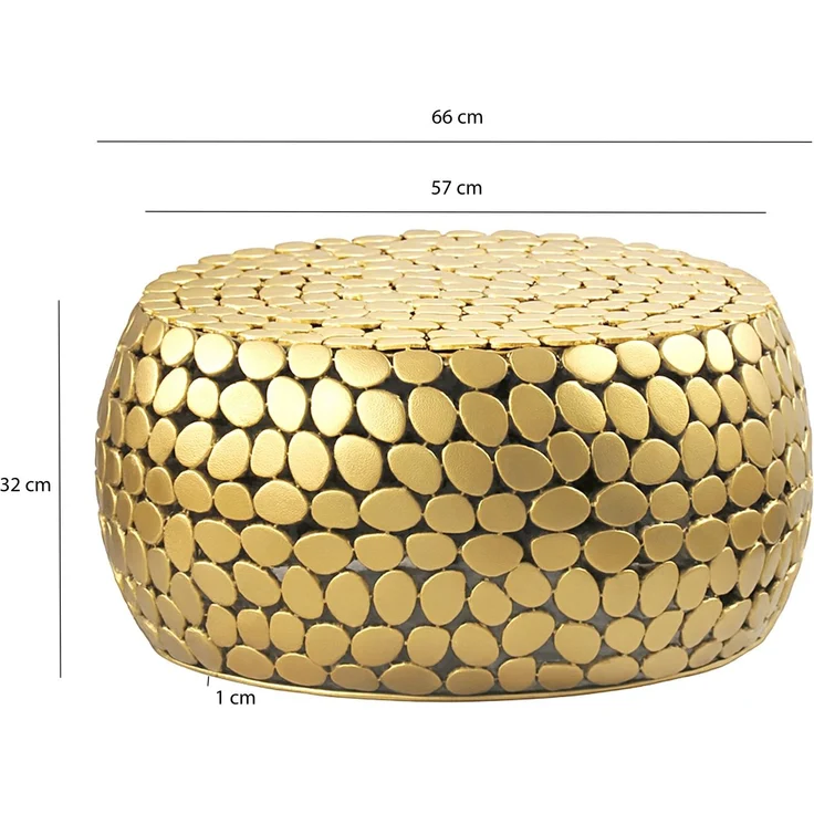 FINEBUY Couchtisch FB74465 Sofatisch Alu Wohnzimmertisch 66cm Loungetisch Metall Rund (Strukturierte Metalloberfläche mit moderner Wirkung), Kompakte Tischform für stilvolle Wohnbereiche – Bild 3