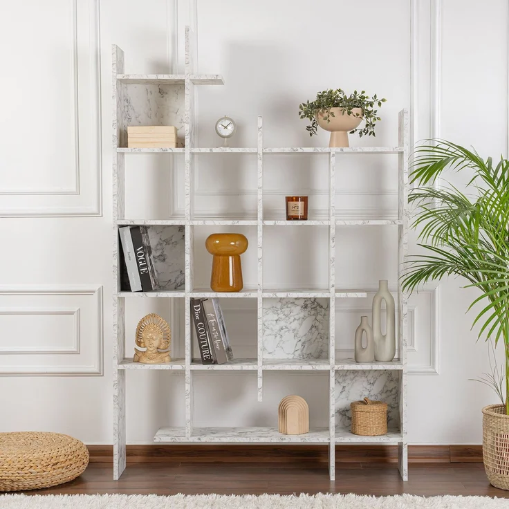 Bücherregal, 'Manco', 188 x 25,5 x 122, Carrara-Marmor – Bild 2