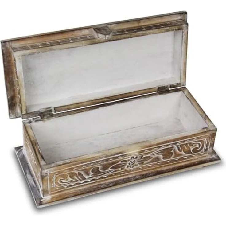 Oriental Galerie Truhe Truhe Albesiaholz Natur WW 40 cm Klein (1 St) – Bild 2