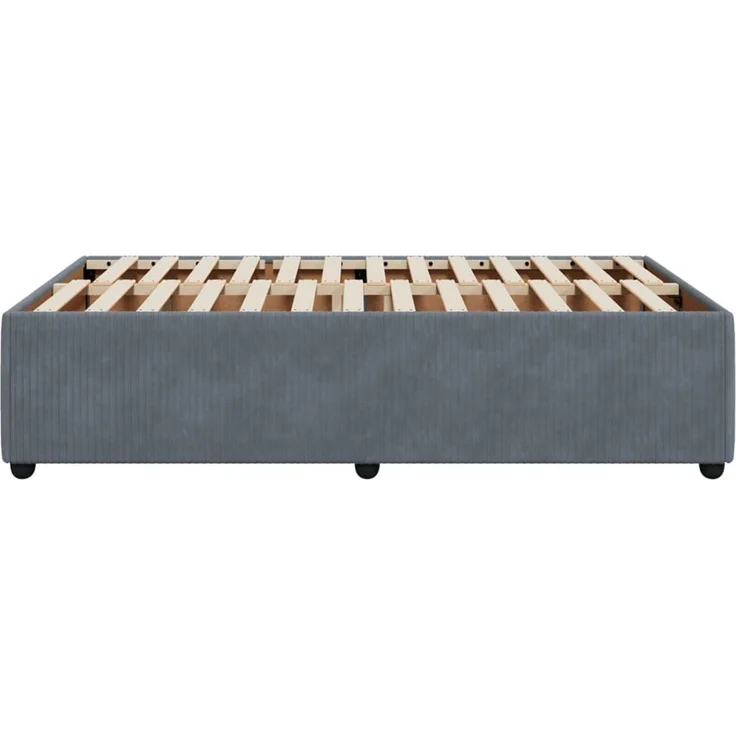 vidaXL Bettgestell ohne Matratze Dunkelgrau 120x200 cm Samt 3285001 – Bild 5