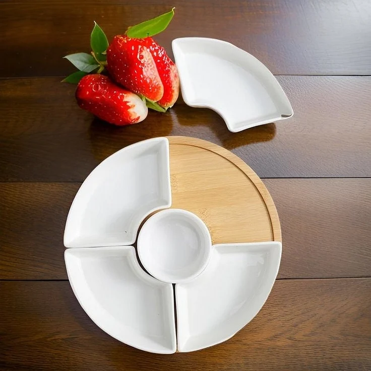 Servierset Snackschalen Dipschalen Servierschalen mit Tablett Cheffinger CF-CSB3 – Bild 3