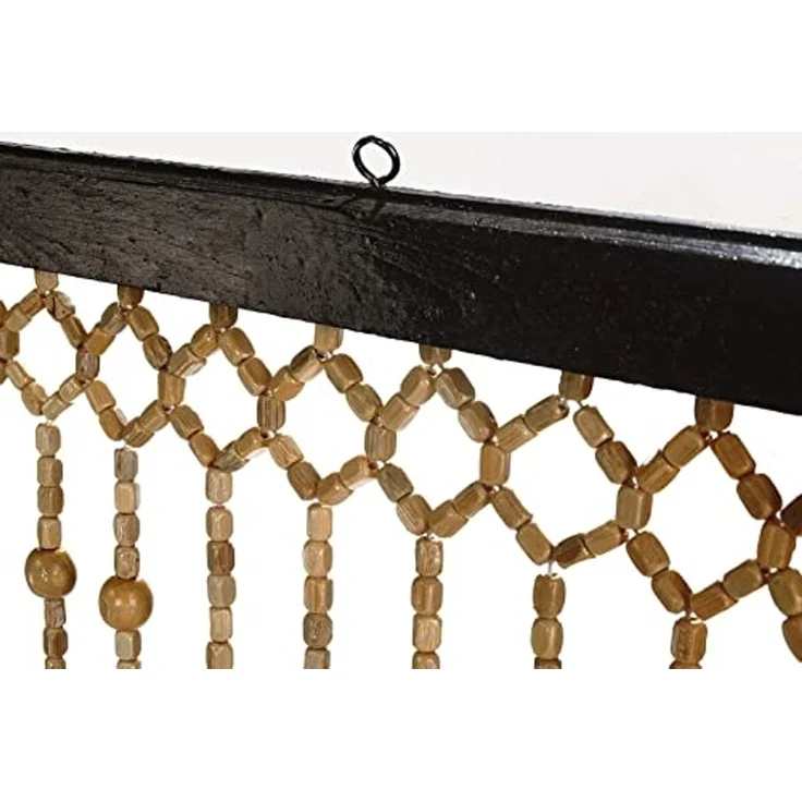 Kobolo Türvorhang Holzperlenvorhang Samara 90x200 cm, Türgardine Balkontür Insektenschu (1 St), Ösen, transparent – Bild 6