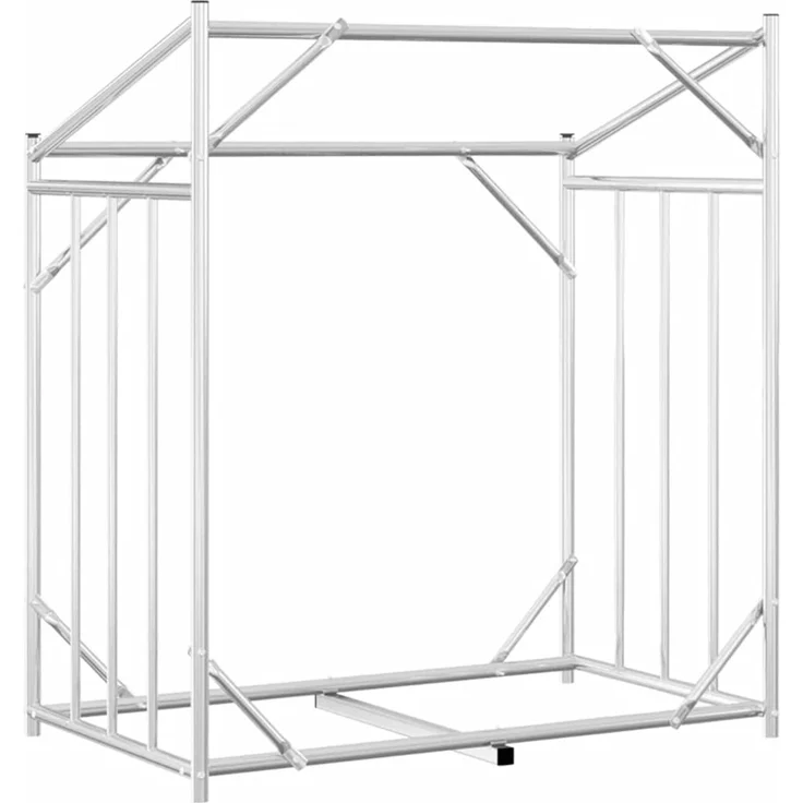 vidaXL Brennholzregal mit Regenschutz 101x61x110,5 cm Verzinkter Stahl 4104937 – Bild 6
