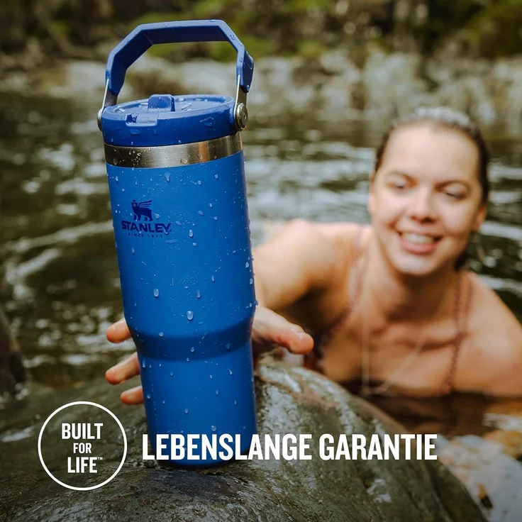 Stanley Flip Straw Tumbler 1.0 Trinkflasche Mit Strohhalm 0.89L - Thermosflasche Hält 12+ Stunden Kalt - Spülmaschinenfest - Sportflasche - Wasserflasche BPA Frei - Iris – Bild 5