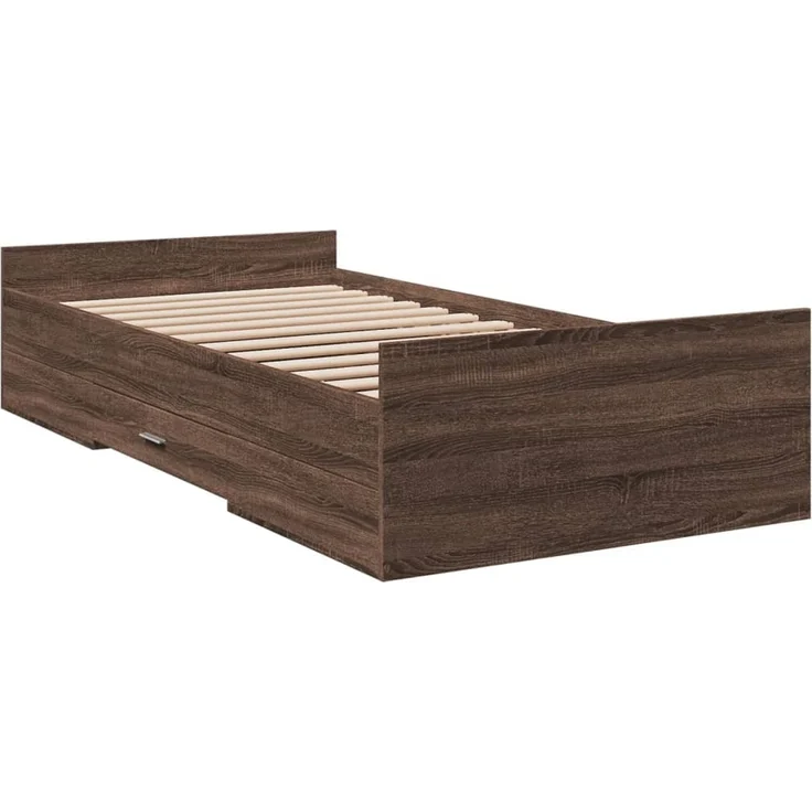 vidaXL Bettgestell mit Schubladen Braun Eichen-Optik 75x190 cm 3280355 – Bild 6