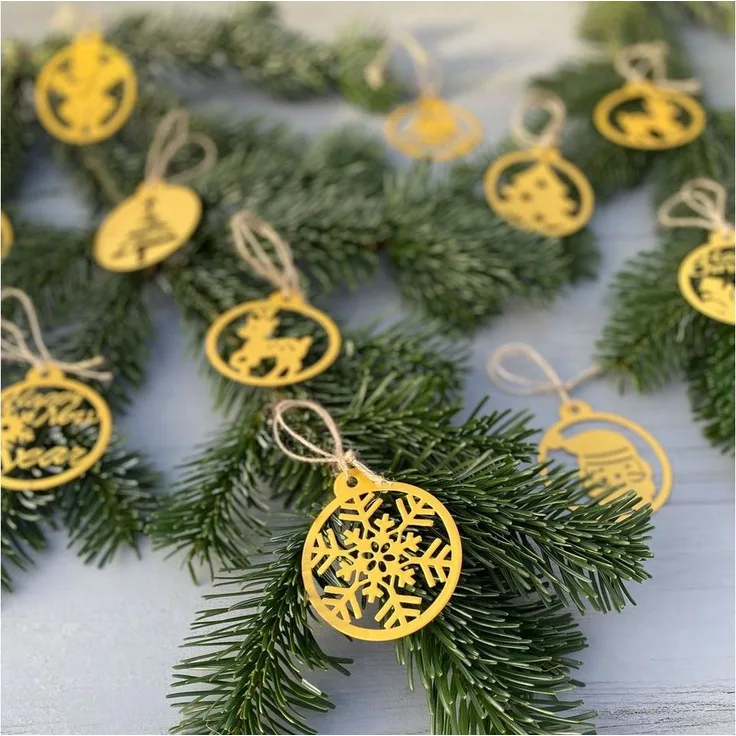 UNUS HOME Weihnachtsbaumkugel Weihnachtsanhänger 12er verschiedene Design Set, Christbaumschmuck Weihnachtsanhänger Weihnachtsbaumschmuck