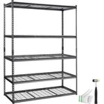 VEVOR Lagerregal 5-stufig verstellbar 907,2 kg Kapazität Garagenregale, Metall-Organizer Drahtregal schwarz 152,4 x 61 x 198,1 cm für Küche, Speisekammer Keller Badezimmer Wäscheschrank