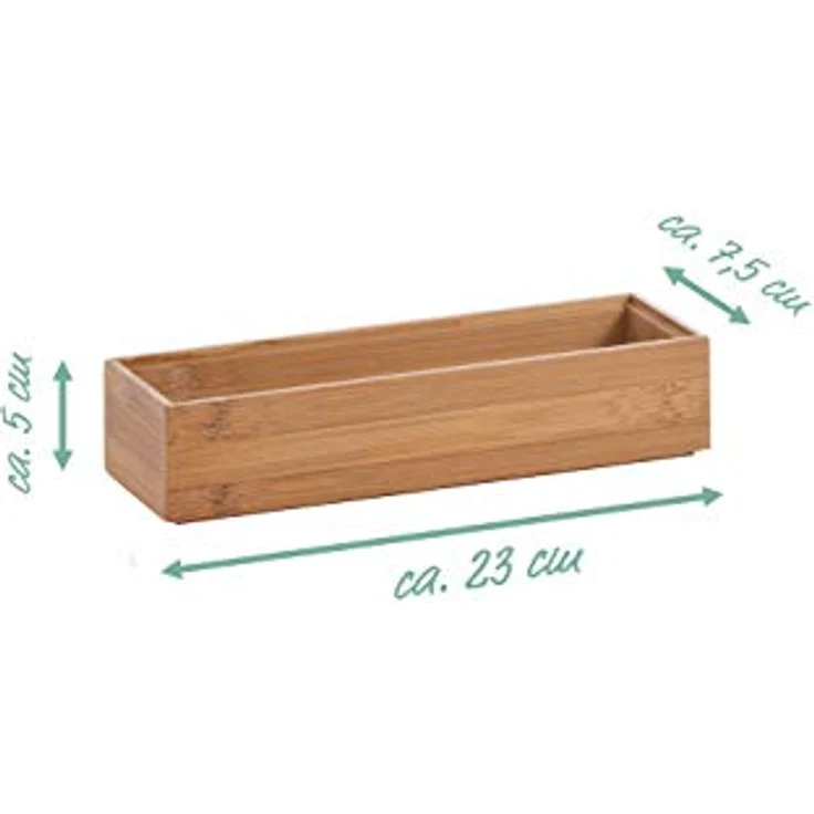 Zeller Present Aufbewahrungskorb Ordnungsbox, Bambus, 23 x 7,5 x 5 cm – Bild 4
