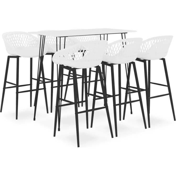 vidaXL 7-tlg. Bar-Set Weiß 3057418