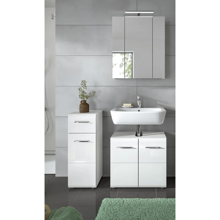 Badezimmer Kommode Cover in weiß Hochglanz 30 x 80 cm – Bild 5
