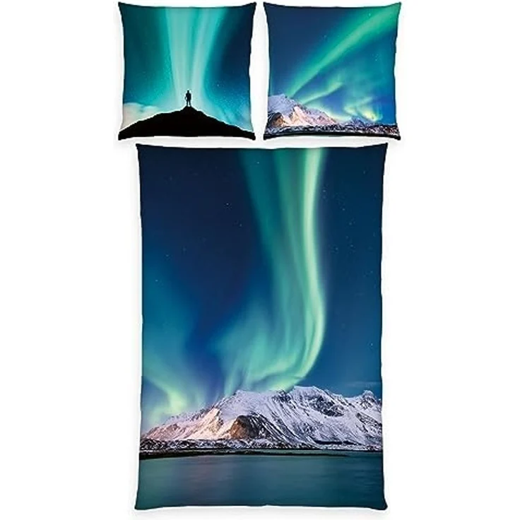 Herding Kinderbettwäsche Polarlichter Bettwäsche Set 2tlg. 135x200 cm 100% Microfaser – Bild 1
