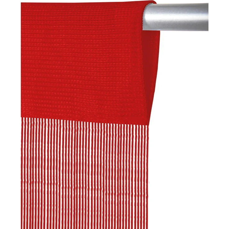 Fadenvorhang mit Stangendurchzug, individuell kürzbare Gardine, moderner und eleganter Dekorationsartikel in vielen Farben und Ausführungen Stangendurchzug Rot 90x250 cm – Bild 1
