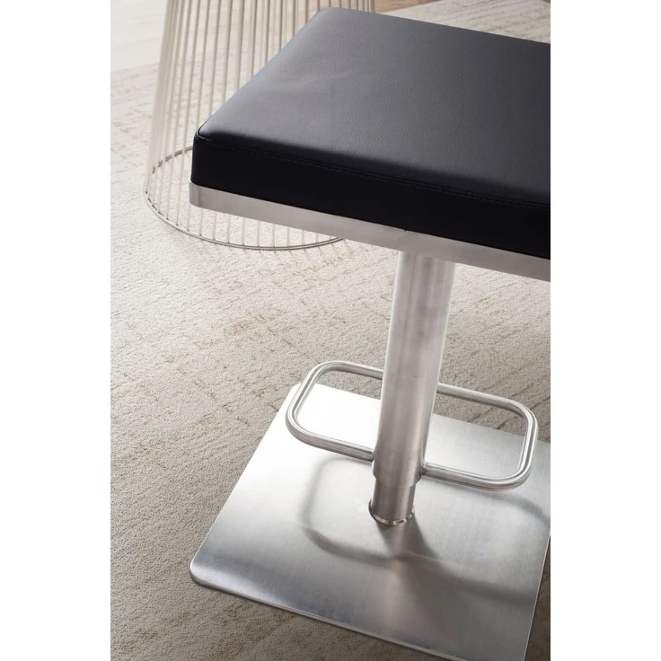 Barhocker Schwarz Kunstleder Edelstahl Barstuhl Modern, Design Tresenstuhl Dr... – Bild 6