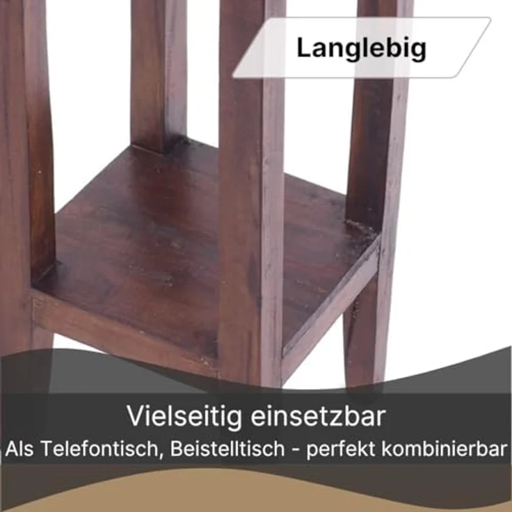 DESIGN DELIGHTS Telefontisch TELEFONTISCH "NAPOLEON", 75x30x30 cm, Mahagoni, Beistelltisch, Farb – Bild 8