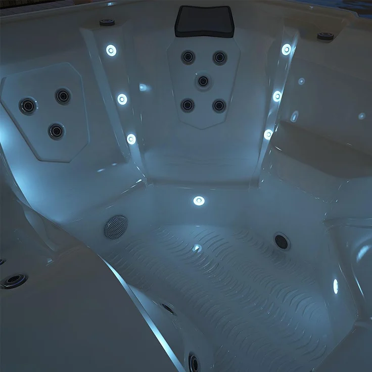 HOME DELUXE Outdoor Whirlpool mit Treppe und Thermoabdeckung STREAM BIG - 207 x 207 cm für 5 Personen – Bild 10
