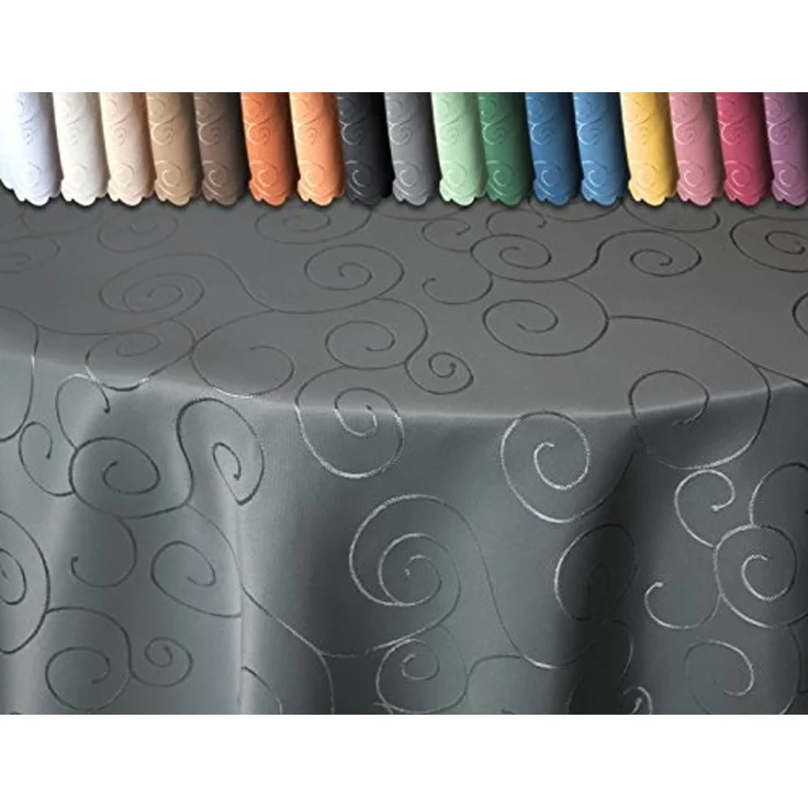 Haus und Deko Tischdecke Tischdecke rund 160 cm Durchmensser damast Ornamente bügelfrei flecke (1-tlg) – Bild 2