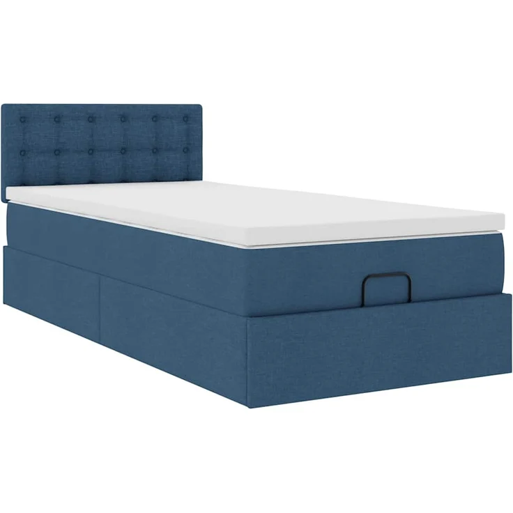 vidaXL Ottoman-Bett mit Matratze Blau 90x200 cm Stoff 3311600 – Bild 4