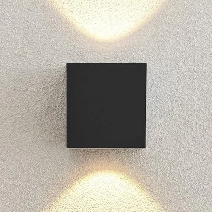 Arcchio LED Wandleuchte Tassnim, 2-flammig, schwarz, Aluminium, IP65, Außenwandleuchte für Terrasse und Garten – Bild 5