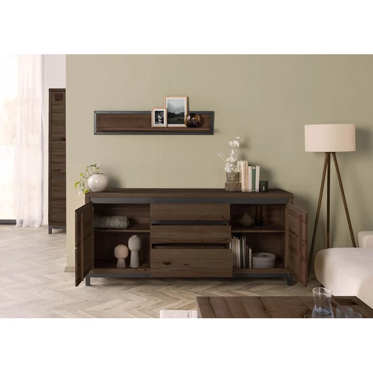 Sideboard Kernbuche 190x45x85 tabacco braun geölt VILLANDERS #251 – Bild 4