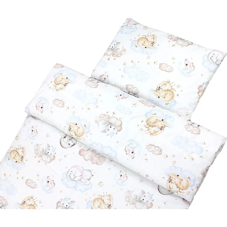 TupTam Kinderbettdecke-Set, Ganzjahresdecke, 2tlg., 1x Bettdecke, 1x Flachkissen, Tiere auf Wolken, 135x100 cm – Bild 4
