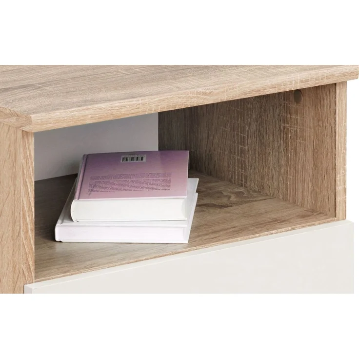Nachttisch Superior in weiß und Eiche 45 x 38 cm – Bild 3