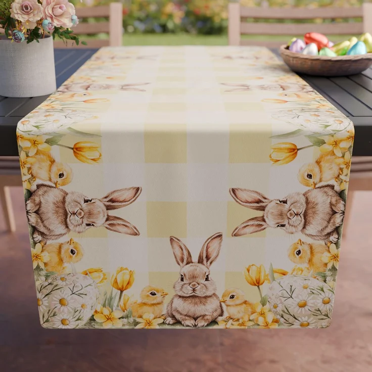 Petti Artigiani Italiani - Accessoires Küchentextilien, eleganter Tischläufer zu Ostern, 40x140 cm aus Mikrofaser, Tischdecke mit Digitaldruck, 26 30, 100% Made in Italy